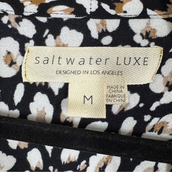 Saltwater Luxe Black & White Animal Print Boho Kimono Cardigan Medium - Picture 9 of 13